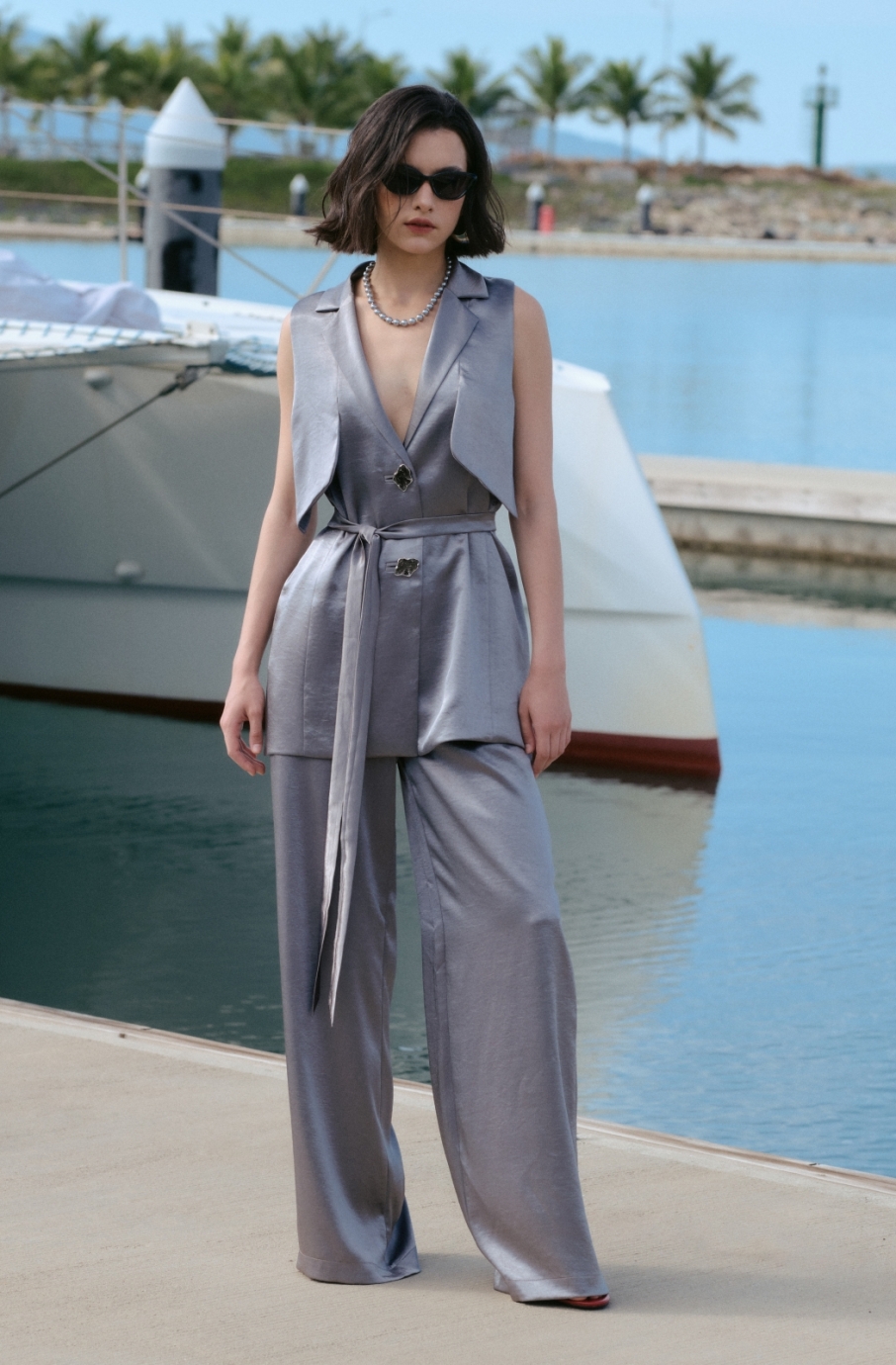 OLIVIA SET - METTALIC SILVER